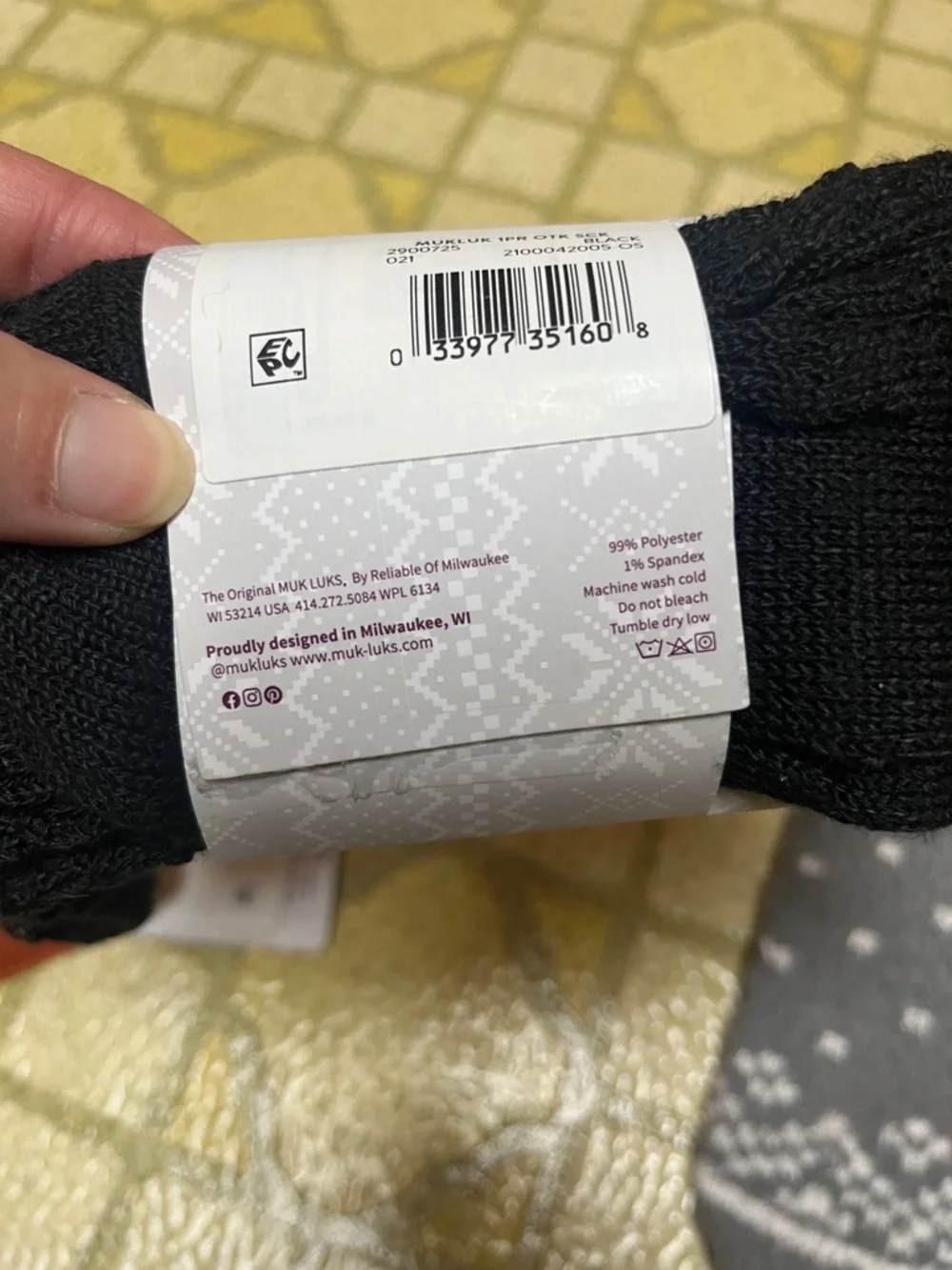 2 New Muk Luks Over The Knee Socks in Black and Orange - Picture 8 of 13